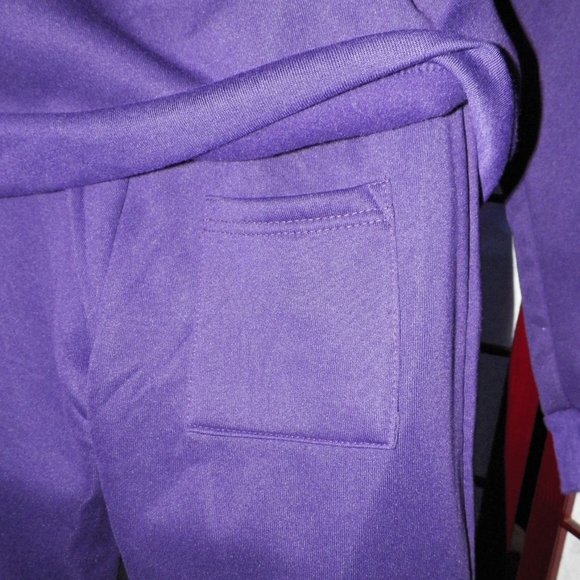 Swalosky Jrs 2PC Purple Jog Set Flare Pants Zip Up Hoodie - Picture 10 of 13
